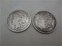 2X$ 1880 & 1897 Silver Dollar Morgans