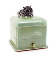 Boxed silver owl ring