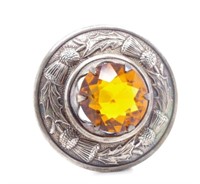 George VI citrine and silver cairngorm brooch
