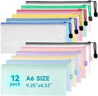 12 Pack A6 Plastic Wallets File Bags x2