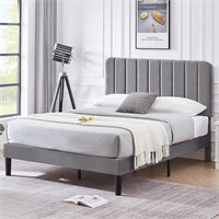 VECELO Full Size Upholstered Bed Frame