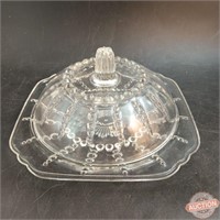Federal Glass Round Covered Butter Dish c.1938-42