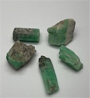 Natural Raw Emerald Pieces 17ct (5pcs)