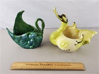 Vintage Swan & Duck Planters Up to 8 & 1/2" H