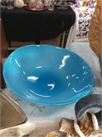 Blue glass dish