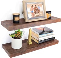 Floating Shelves  Rustic Brown  24 Mounted