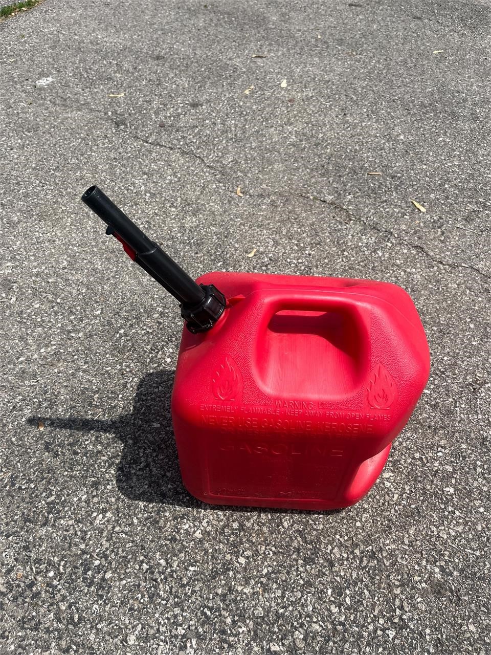 Red Plastic Gasoline Can