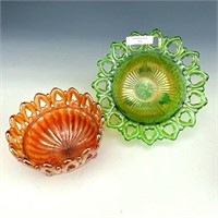 NW Marigold & Green Wild Rose Candy Dish Lot