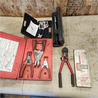 3/8" torque wrench, metal punch, snap ring pliers