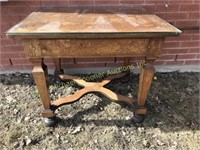 ANTIQUE INLAY SINGLE DRAWER TABLE