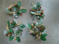4 Piece Pinecone And Frosty Tips Centerpiece Deco
