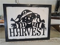 Framed Harvest metal sign 23 x 29"
