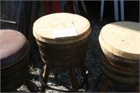 BARREL STOOLS..NEEDS SEATS RECOVERED