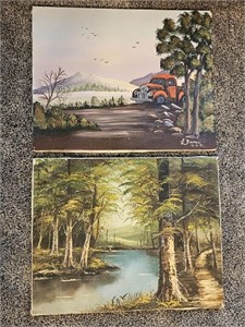 Acrylic Canvas Paintings
One signed By L. Bowman