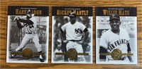 (3) Willie Mays, Mickey Mantel & Hank Aaron Cards