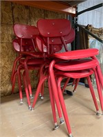 Red small children youth chairs