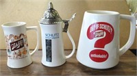 (3) Schlitz Beer Steins