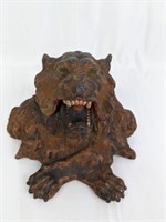 19th Century Cast Iron Figural Lion Ink Well