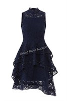 Keepsake Navy Star Crossed Lace Dress Size Medium