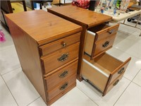 Set of 2 Pallister Wooden File Cabinets