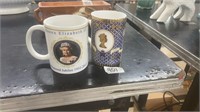 2 COMMEMORATIVE QUEEN LIZZIE MUGS