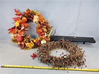 20" Center Piece Wreath, Fall Wreath, & Shelf