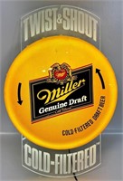 SWEET VNTG MILLER BEER LIGHT UP BAR ADVERTISEMENT