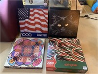 4 PUZZLES AM. FLAG, CANDY CANES