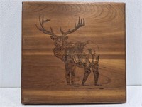 Vintage wood elk art