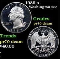 Proof 1989-s Washington Quarter 25c Grades GEM++ P
