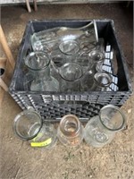 Crate w/antique jars