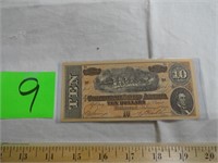 Confederate Money - $10 Bill - Unverified