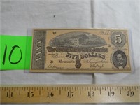 Confederate Money - $5 Bill - Unverified