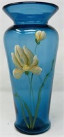 Beautiful Fenton Hp Cobalt Vase By S Jackson