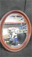 OLD OVAL WOOD FRAME MIRROR
