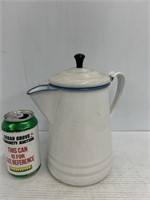 White and blue collectable coffee pot