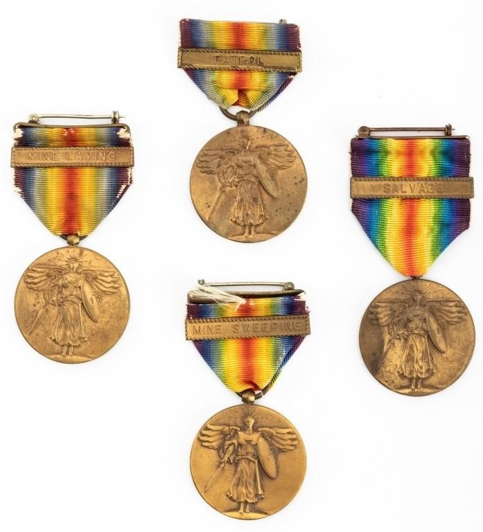 Original U.S. WWI Navy Victory Medal Lot of 4