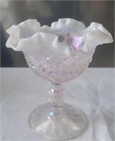 Fenton Pedestal Compote with Ruffled Edges