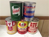 Lot of 5 Castrol & more Vintage  Motor Oil Cans 1