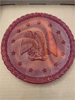 Vintage Fenton Red Slag eagle Glass Bicentennial