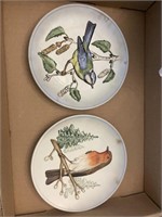 1973/1974 goebel titmouse & robin plates