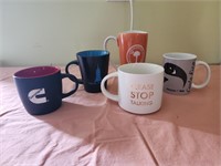 4 coffee mugs, new york, costa rica, cummins, SC