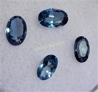 estate gemstones lot of 4 london blue topaz's