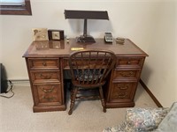Wood Desk with Chair, Office Supplies