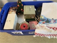 Box of Assorted Christmas Items (UpRtBdrm)