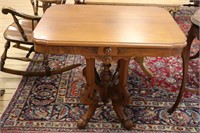 CARVED PARLOR TABLE 32X23X28
