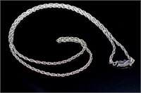 Early 20th C. white gold 'rope" chain necklace