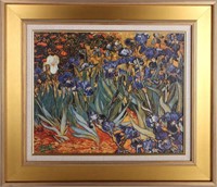 VINCENT VAN GOGH ORIGINAL IRISES PAINTING AFTER