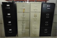 HON 4-Door Metal Filing Cabinets (15"×26.5"×52" -