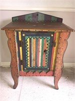Handmaid Handpainted One of a Kind Entry Cabinet
